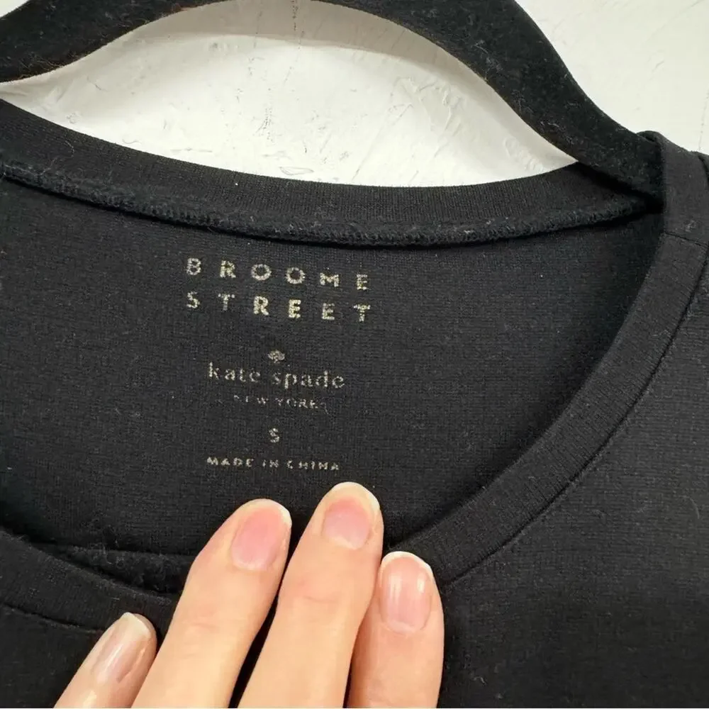 Kate Spade Broome Street Black Bell Sleeve Ponte Mini Dress Womens S Whimsigoth